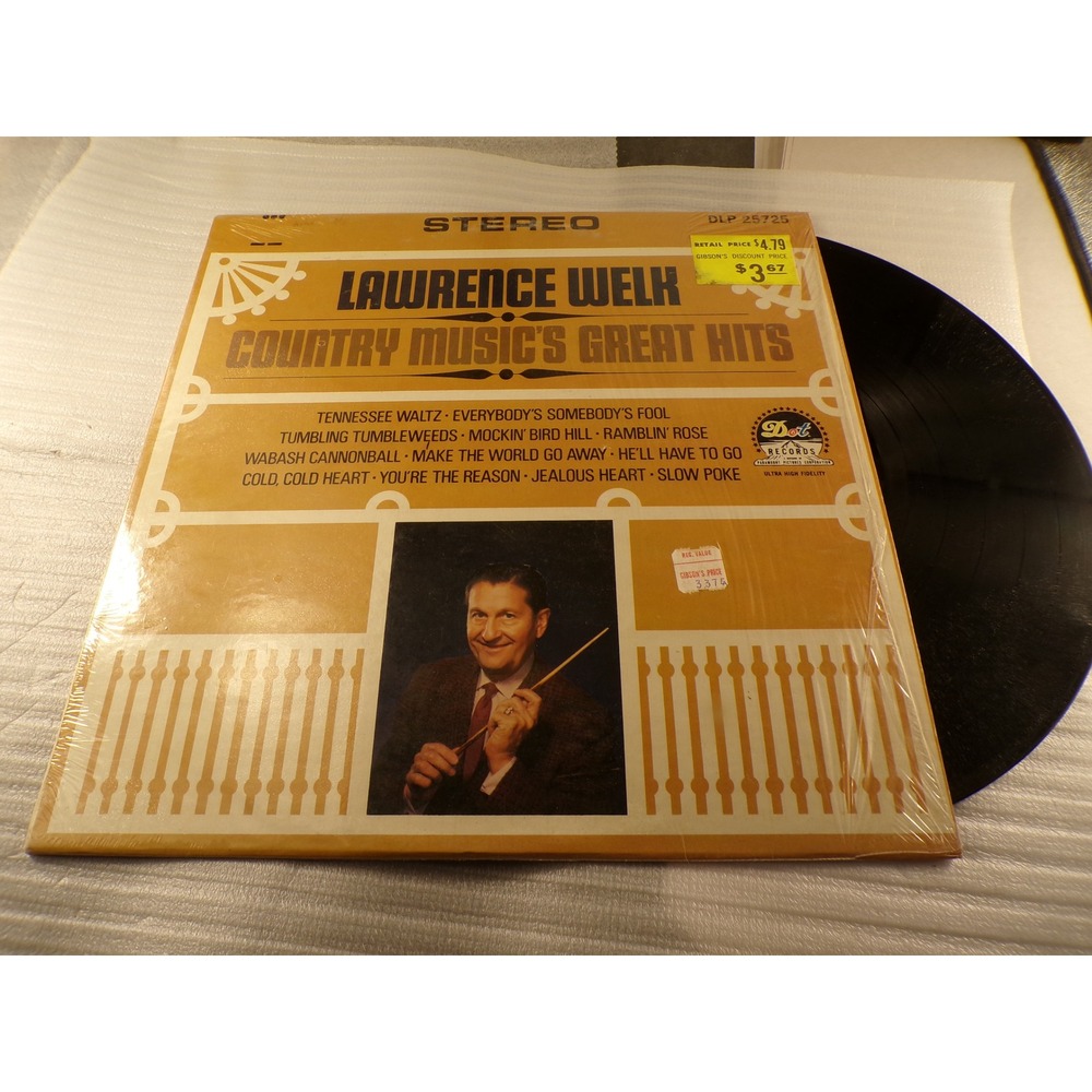 Lawrence Welk Country Music's Great Hits Vinyl LP Dot Records DLP 25725 Stereo